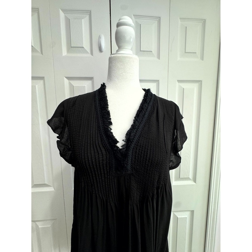 Poupette St Barth Sasha Cover-Up Mini Dress Women's Small Black 100% Viscose - Picture 2 of 10